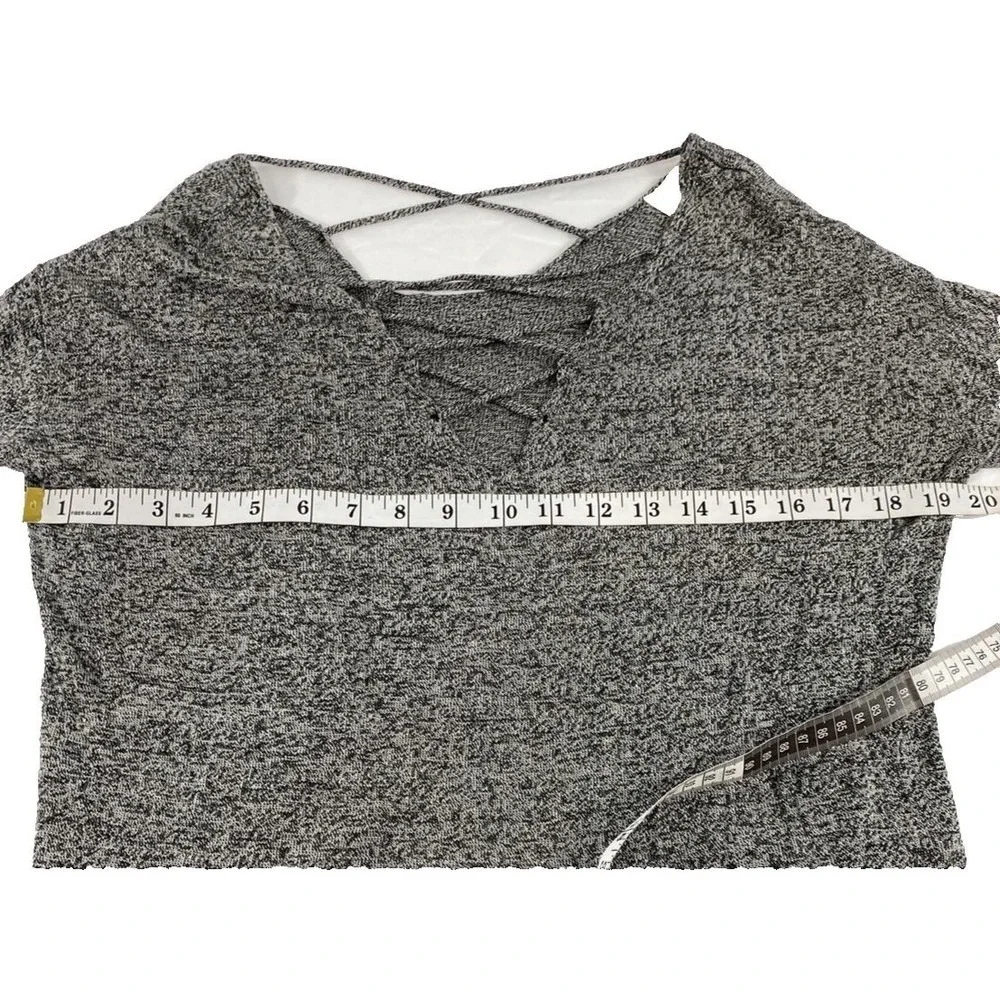 Altar'd State Women's Small Gray Long Sleeve Blouse Lightweight Straps Across